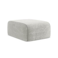 POUF Chenille Stoff Grau - Hellgrau/Schwarz, Holzwerkstoff/Kunststoff (72/42/94cm) - LaMiaSofa
