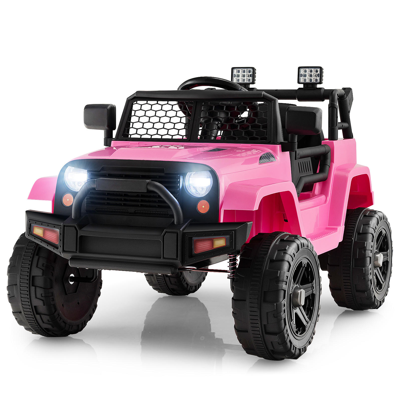 ELBIL 12 V rosa - Pink, Plast (98/64.5/65cm) - COSTWAY