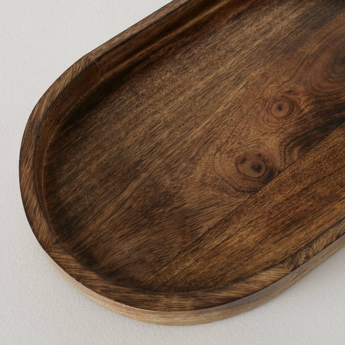 TABLETT Ovolio 2er-Set - Braun, Holz (3cm) - Boltze Home
