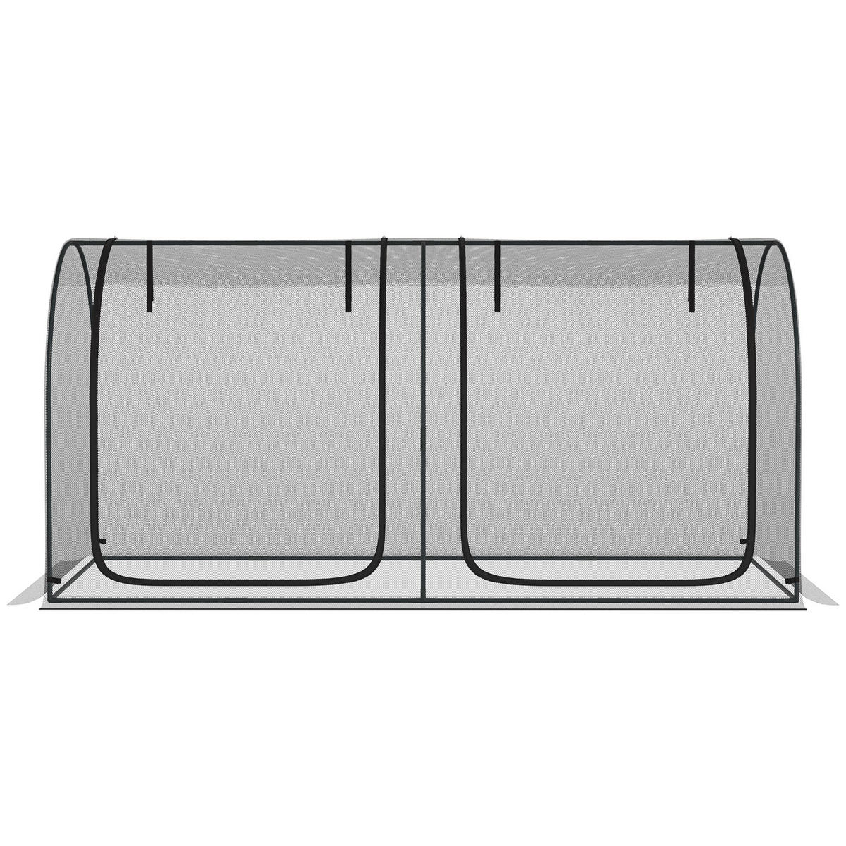 PFLANZENSCHUTZNETZ Stahlramen - Schwarz, Metall (120/120/249cm) - Outsunny