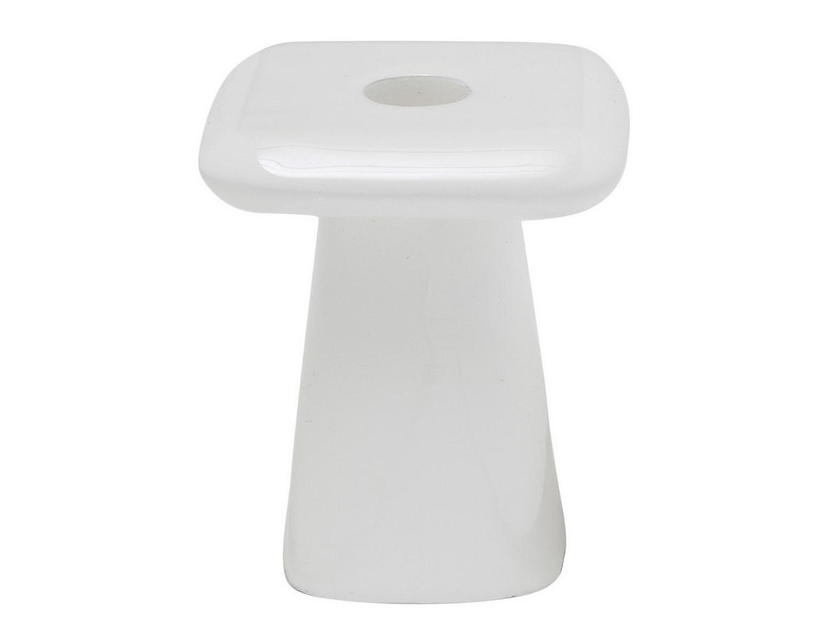 KERZENHALTER Rica Weiß 9/9/11.5 cm - Weiß, Metall (9/11.5/9cm) - Present Time