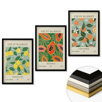 WANDBILDER 3er-Set - 40x60 cm Schwarzer Rahmen - Fruchtposter Zitronen Papayas - Schwarz, Kunststoff (40/60cm) - ArtPrintCave