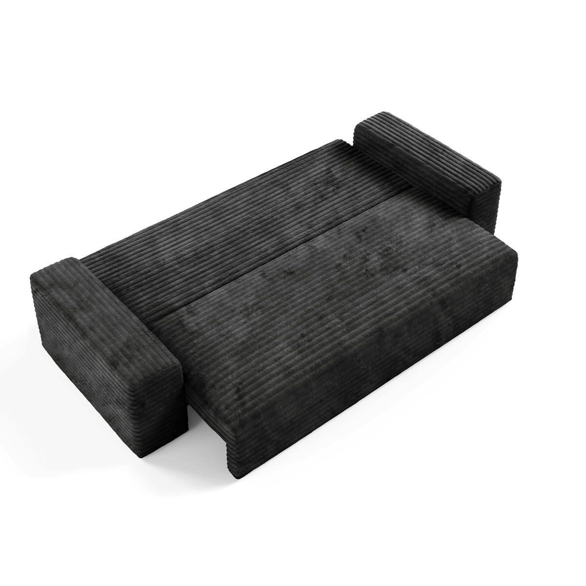 SOFA Fabio 3 Sitzplätze Schwarz - Schwarz, Holz (260/82/102cm) - Petits-meubles