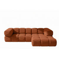 ECKSOFA L-FORM, Strukturierter Premiumstoff Sonic, Kupfer, Rechts, Averro - Orange, Holz (280/150cm) - Kaiser Möbel