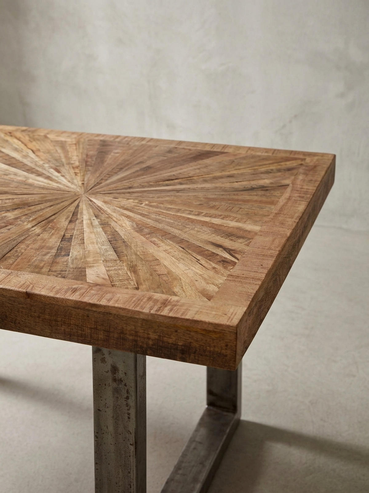 ESSTISCH Massivholz Edelstahlbeine Rustikal, Braun 200x100x76 cm - Anthrazit/Braun, Holz/Metall (100/200/76cm) - KADIMA DESIGN