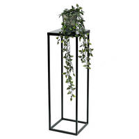 BLUMENHOCKER Metall Schwarz 70 cm Eckig - Schwarz, Metall (24/70/24cm) - DanDiBo