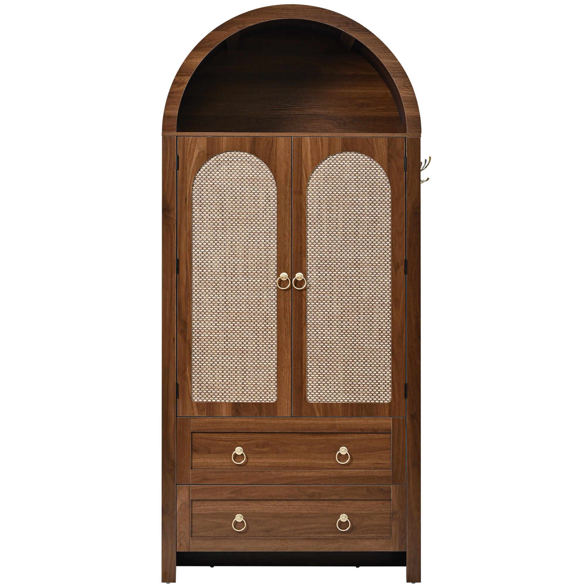 SIDEBOARD rattan bogen walnuss 180cm vintage - Walnussfarben, Holzwerkstoff (80/180/40cm) - Urban Meuble