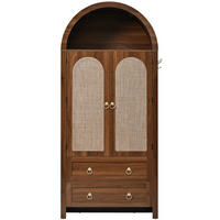 BUFET ratan arc nuc 180cm vintage - culoare nucă, compozit lemnos (80/180/40cm) - Urban Meuble