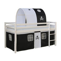 HOCHBETT Lattenrost Tunnel 90/200 cm Pirat - Schwarz/Weiß, Holz - Homestyle4u