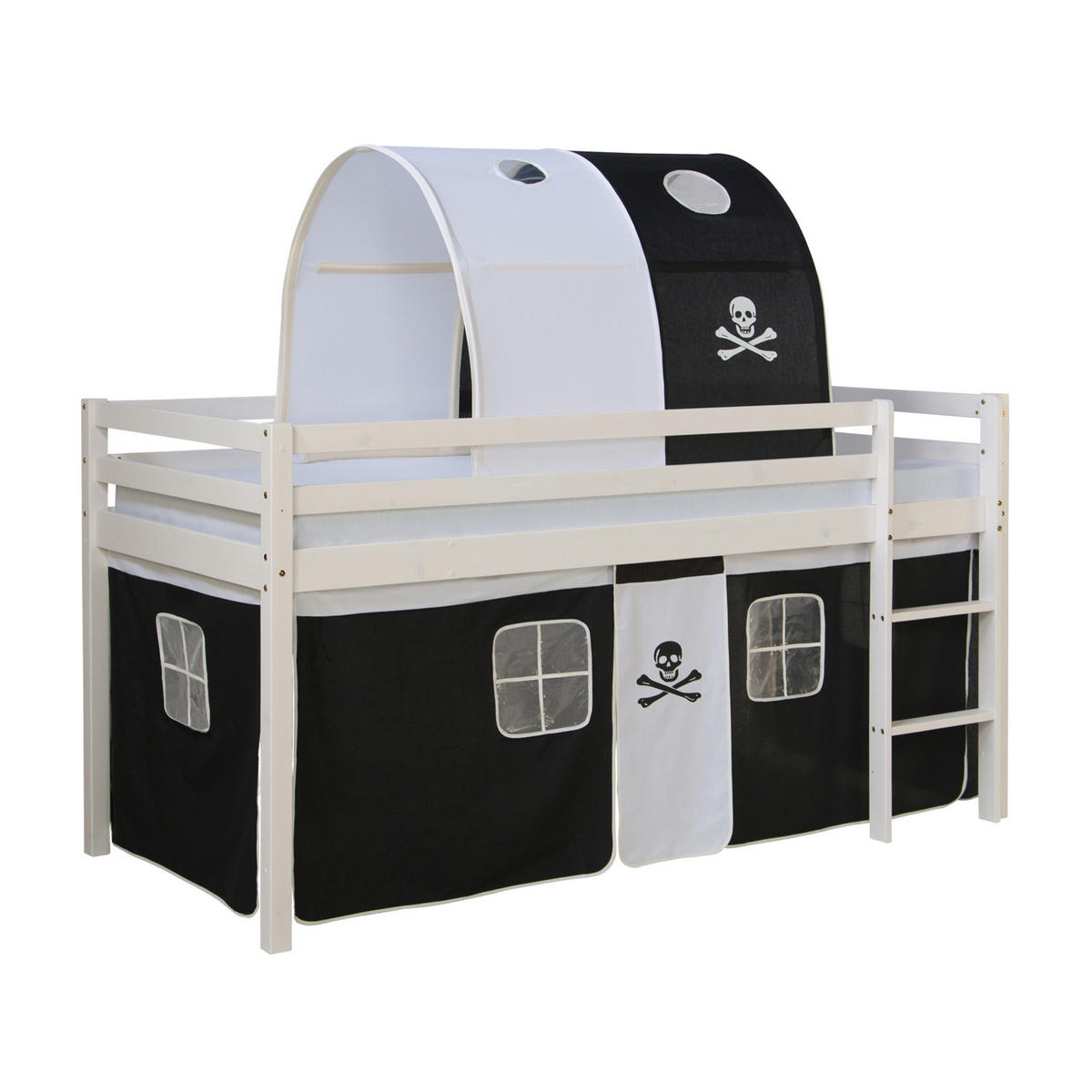 HOCHBETT 90/200 cm Pirat - Schwarz/Weiß, Holz - Homestyle4u