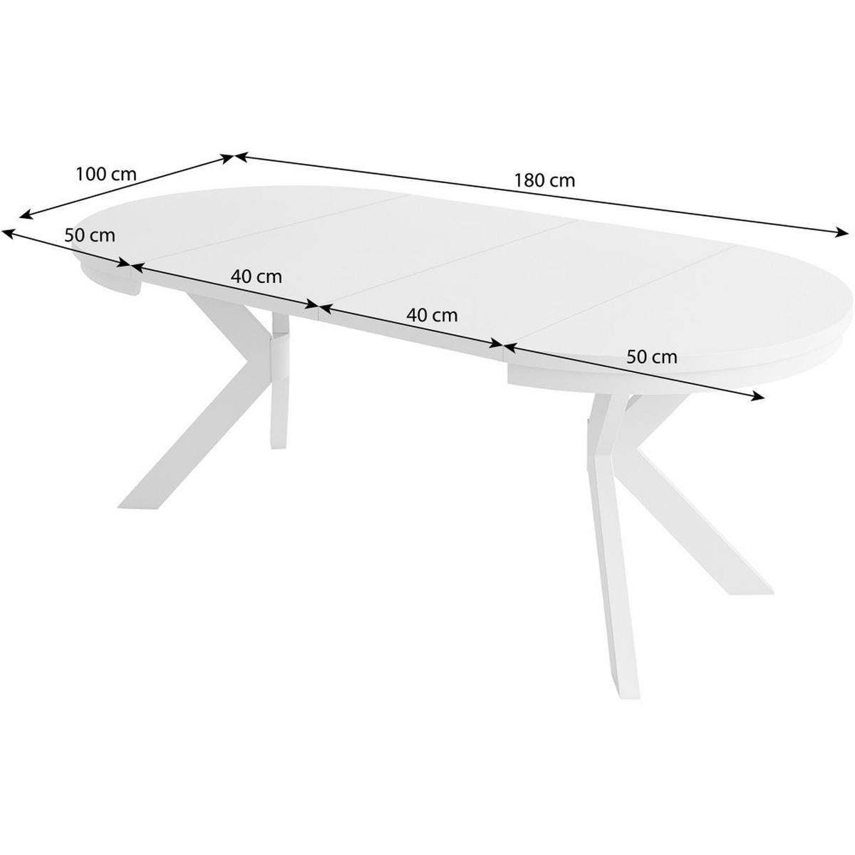 ESSTISCH Bilbao, Runder, mit Metallbeinen, Schwarz - Schwarz, Holzwerkstoff/Metall (100/100/77cm) - Beautysofa