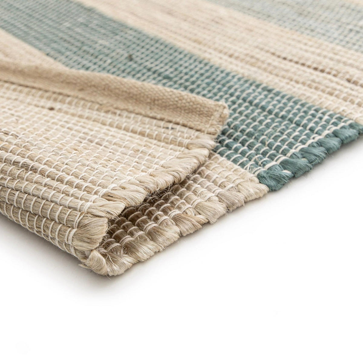 DESIGN-TEPPICH aus handgewebter Jute blau - Blau, Naturmaterialien (200/290cm) - AFK Living