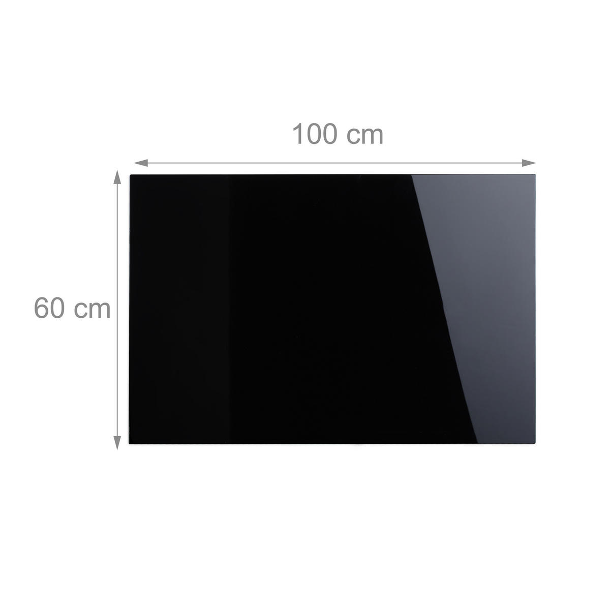 MAGNETTAFEL - Schwarz, Glas/Metall (100/60/0.4cm) - Relaxdays