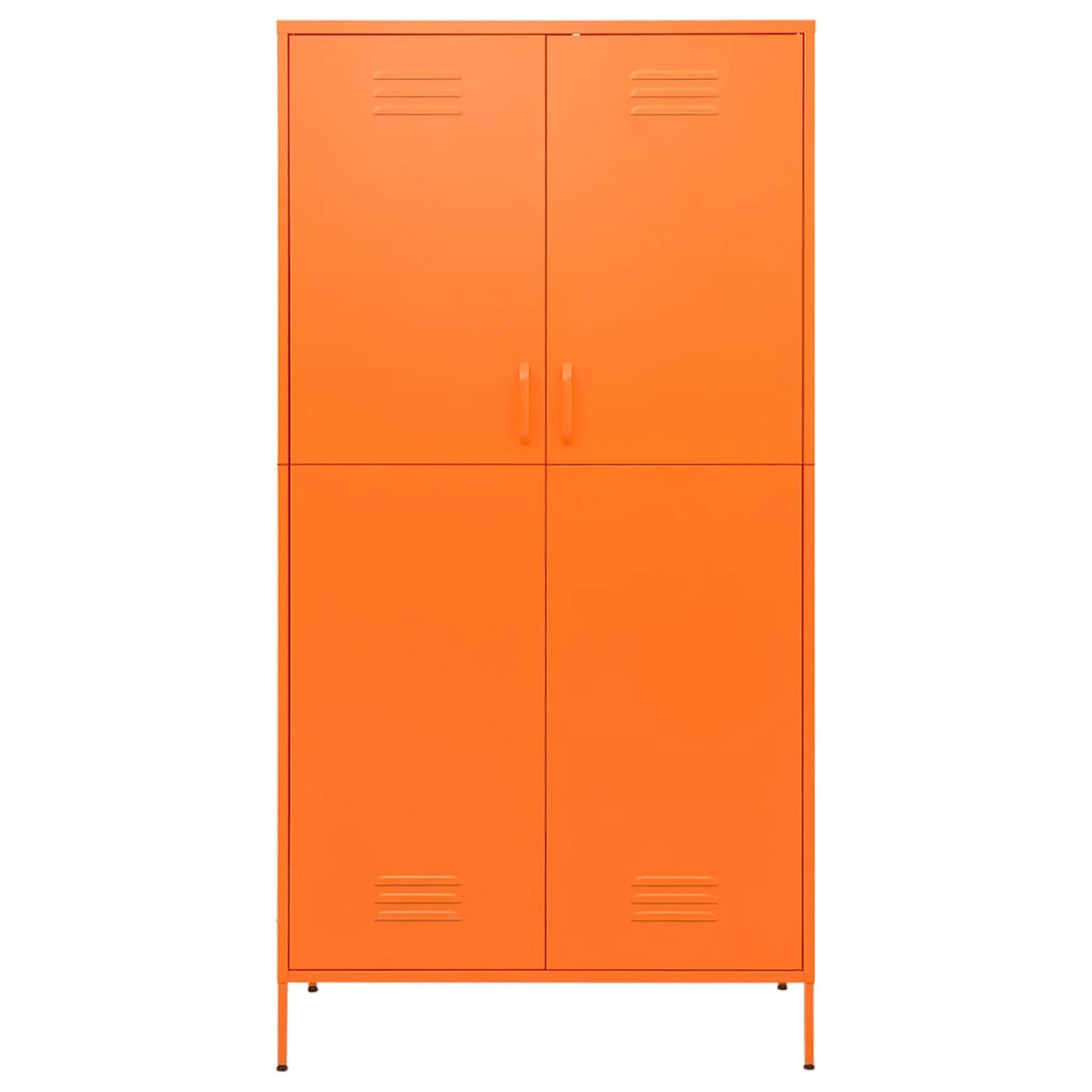 KLEIDERSCHRANK 2-Türig mit 4 verstellbaren Fächern 90/50/180 cm aus Stahl Orange - Orange, Holz/Metall (90/180/50cm) - vidaXL