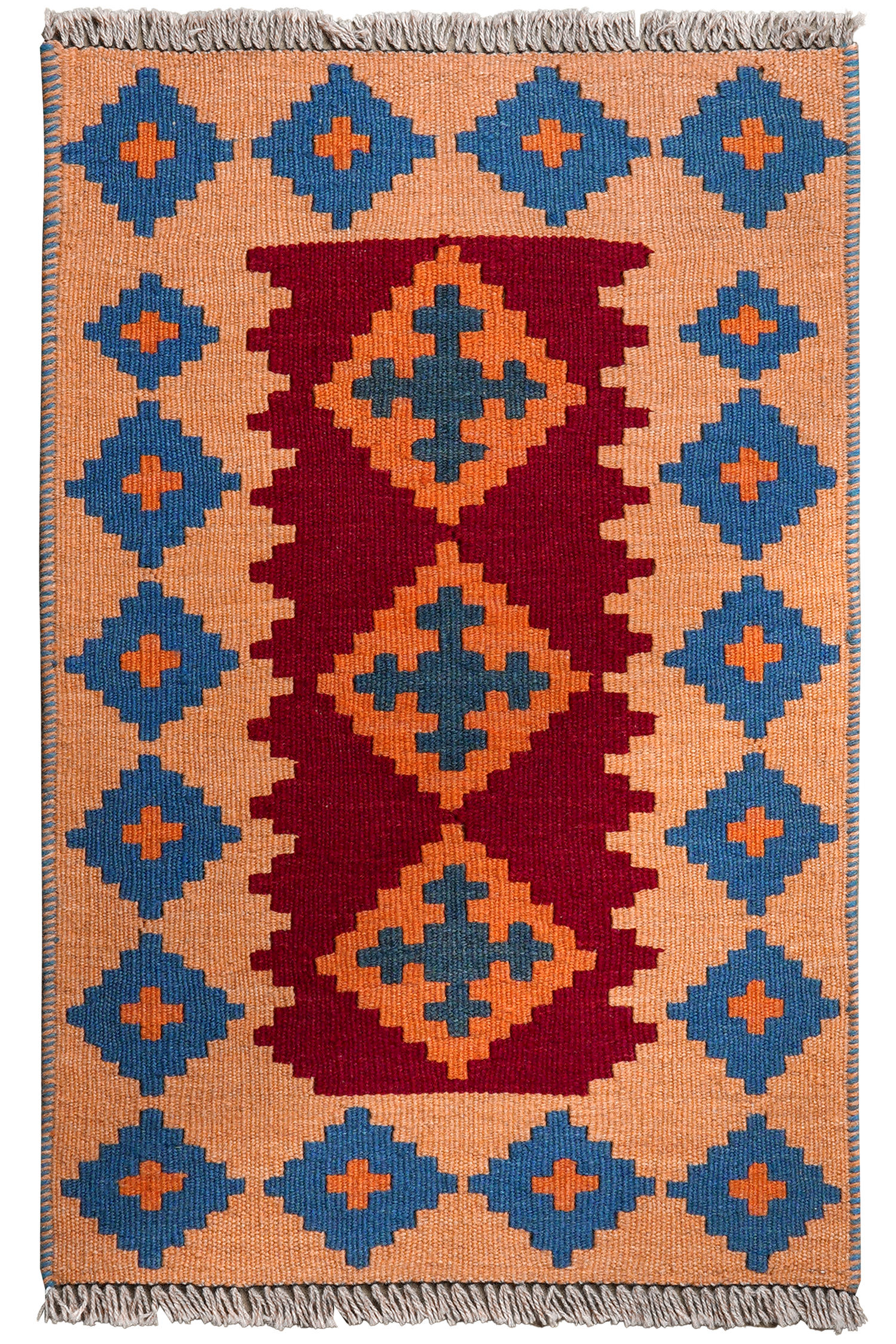 HANDWEBTEPPICH Kelim Gashgai Rot 89/57 cm Schurwolle - Rot, Textil (57/89cm) - Looma