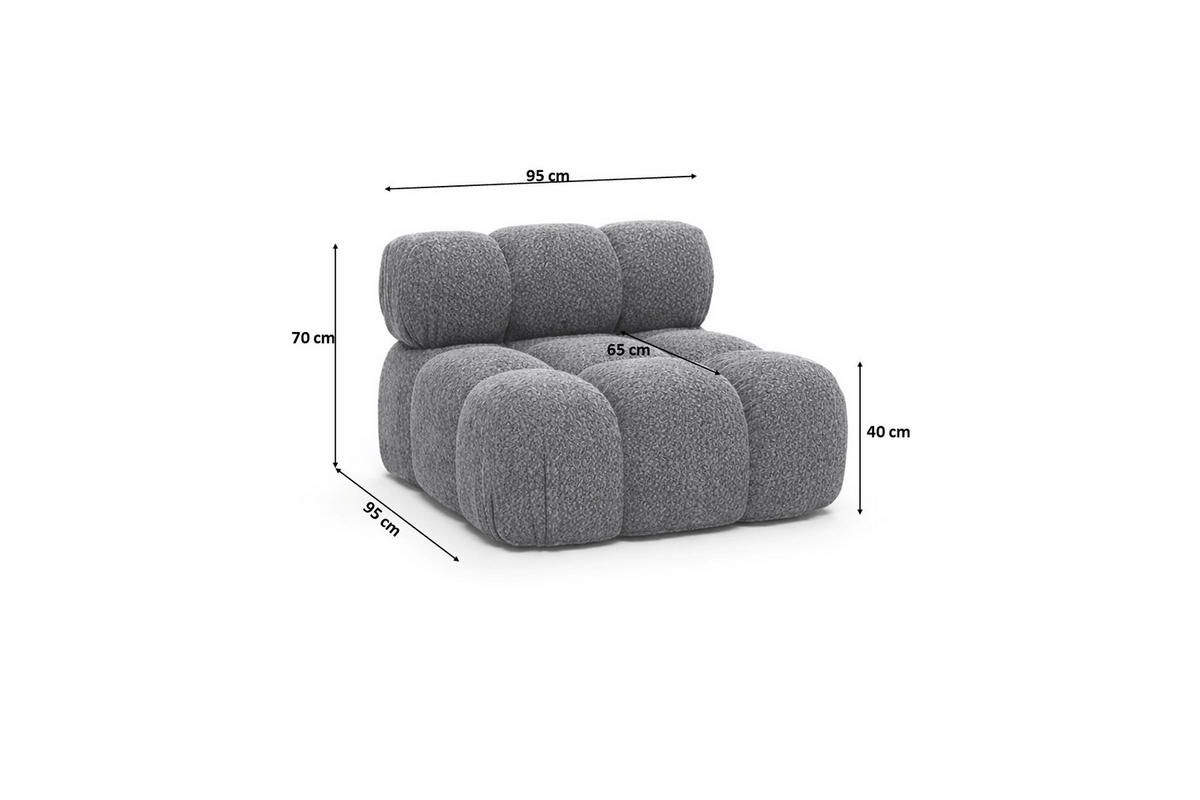 MODUL Mittig, Für Modulares System, Stoff Abriamo, Dunkelgrau, Selia - Dunkelgrau, Holz (95/70/95cm) - Kaiser Möbel
