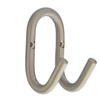 KLEIDERHAKEN Edelstahl massiv Garderobenhaken kurz Doppelhaken stabil Wandhaken - Edelstahlfarben, Metall (5/8.6/8.6cm) - Livingpoint24
