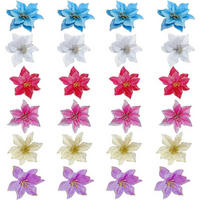 WEIHNACHTSSTERN Blume Künstlich 24 Stück Set 13 cm - Multicolor, Textil (3cm)