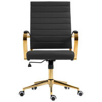 BÜROSTUHL Vantor Kunstleder schwarz - Goldfarben/Schwarz, Metall (57/109/59cm) - TPFLiving