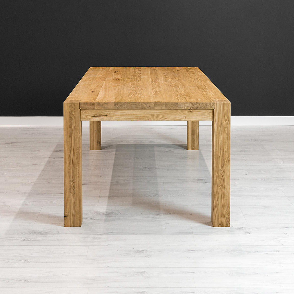 TISCH Ausziehbar Gustav aus massivem Eichenholz 180x80 cm + Tischverlängerung 1x50 cm - Eichefarben/Braun, Holz (180/80/75cm) - Danzz