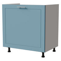 SPÜLENUNTERSCHRANK Bari D1Z/80 Weiß / RAL 5024 pastellblau 80 / 50 / 82cm Blum Teilauszug - Blau/Weiß, Holz/Holzwerkstoff (80/82/50cm) - Feldmann-Wohnen