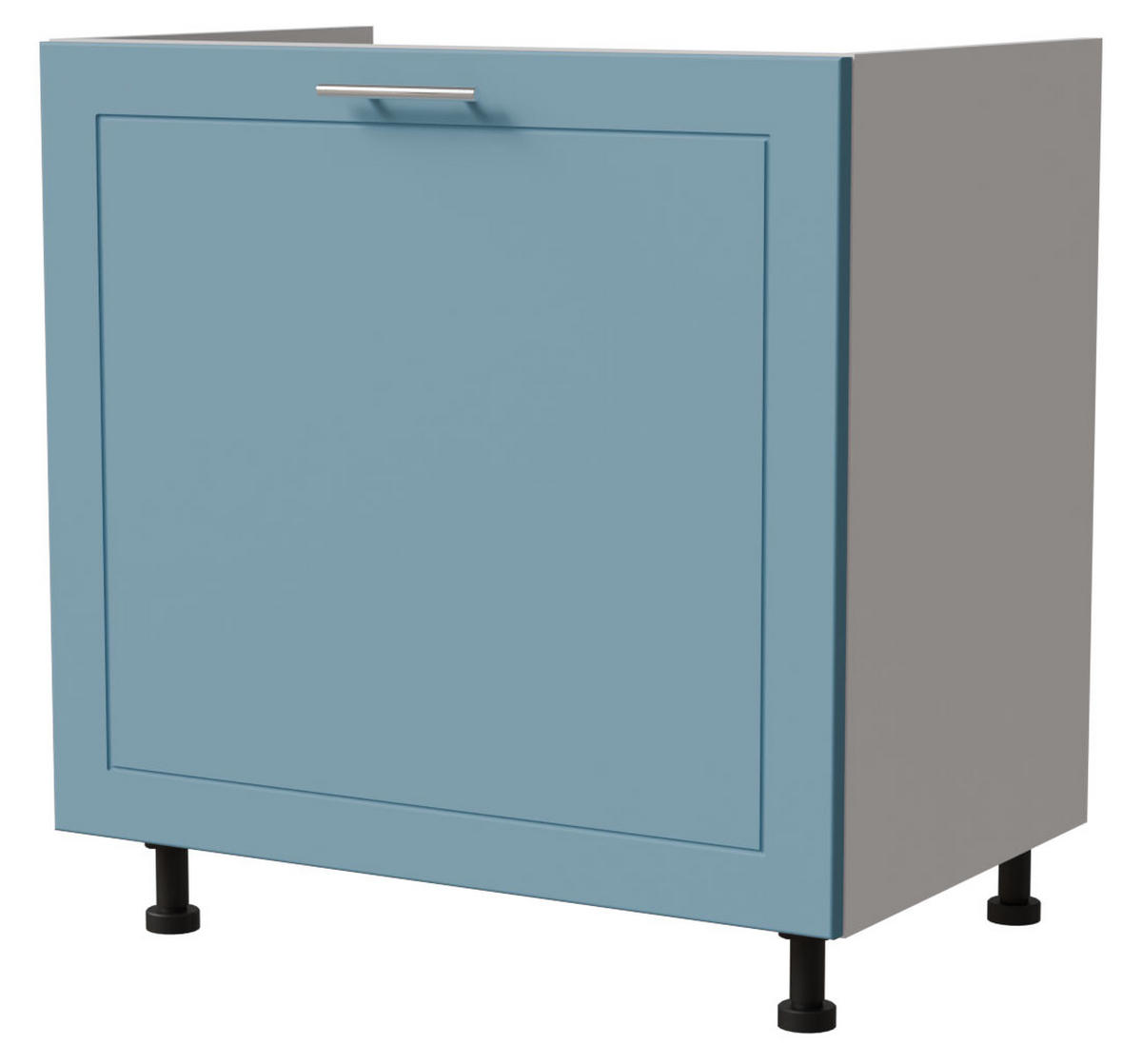 SPÜLENUNTERSCHRANK Bari D1Z/80 Weiß / RAL 5024 pastellblau 80 / 50 / 82cm Blum Teilauszug - Blau/Weiß, Holz/Holzwerkstoff (80/82/50cm) - Feldmann-Wohnen