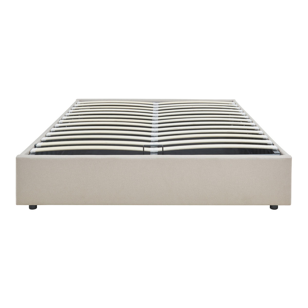 ČALOUNĚNÁ POSTEL Nola - béžová, kompozitní dřevo/textil (140/200cm) - [en.casa]