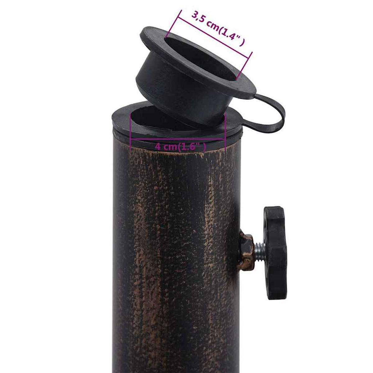 SONNENSCHIRMSTÄNDER Bronze 12 Kg 48 Cm Gusseisen - Braun, Metall (48/48cm) - vidaXL