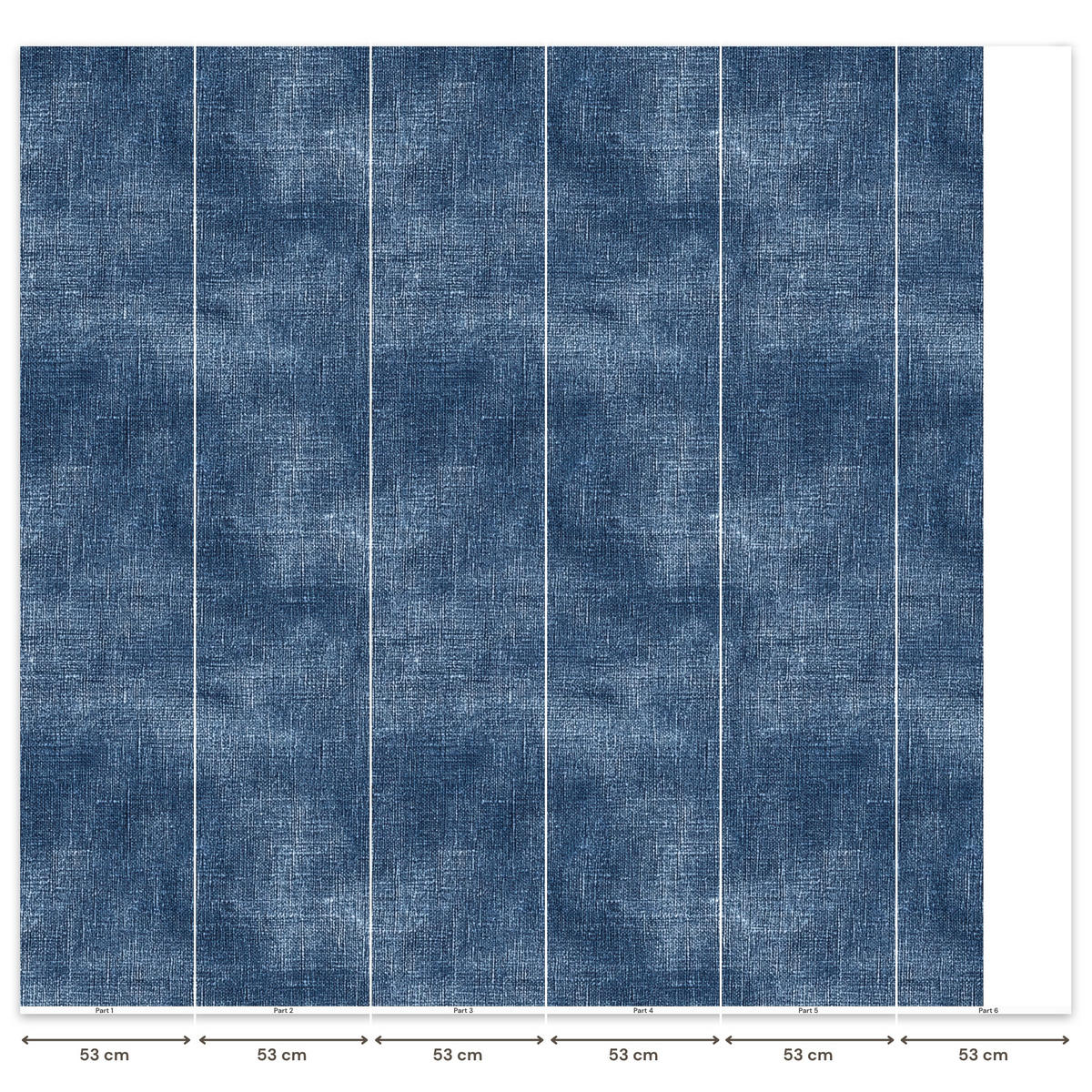 TAPETE - Leinen - Textur - Muster - Denim - Rustikal - 300x280 cm - Blau, Papier (300/280cm) - OnlyWow