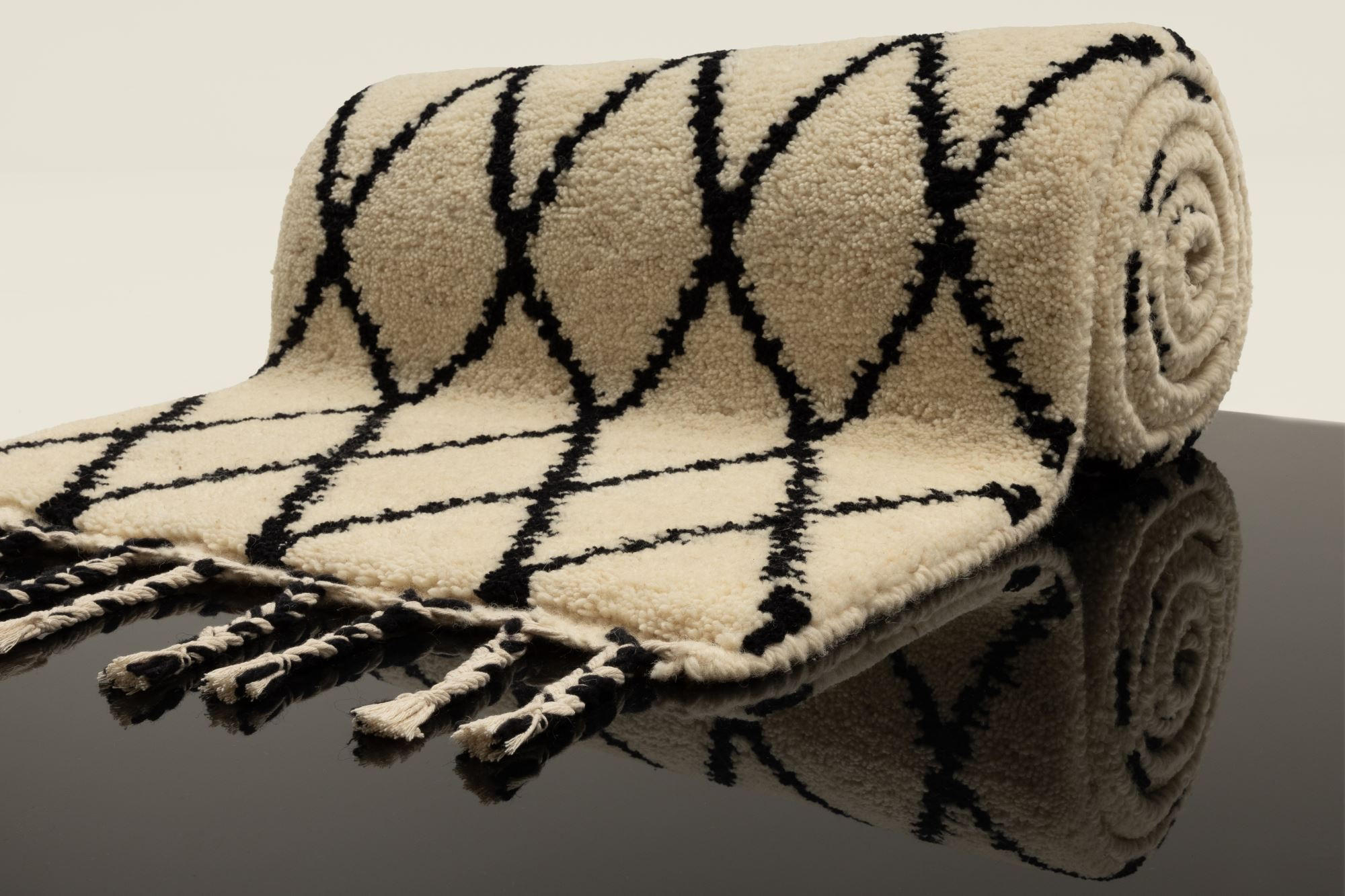 BERBERTEPPICH Marmoucha 70x240 cm - Schwarz, Textil (70/240cm) - THEKO
