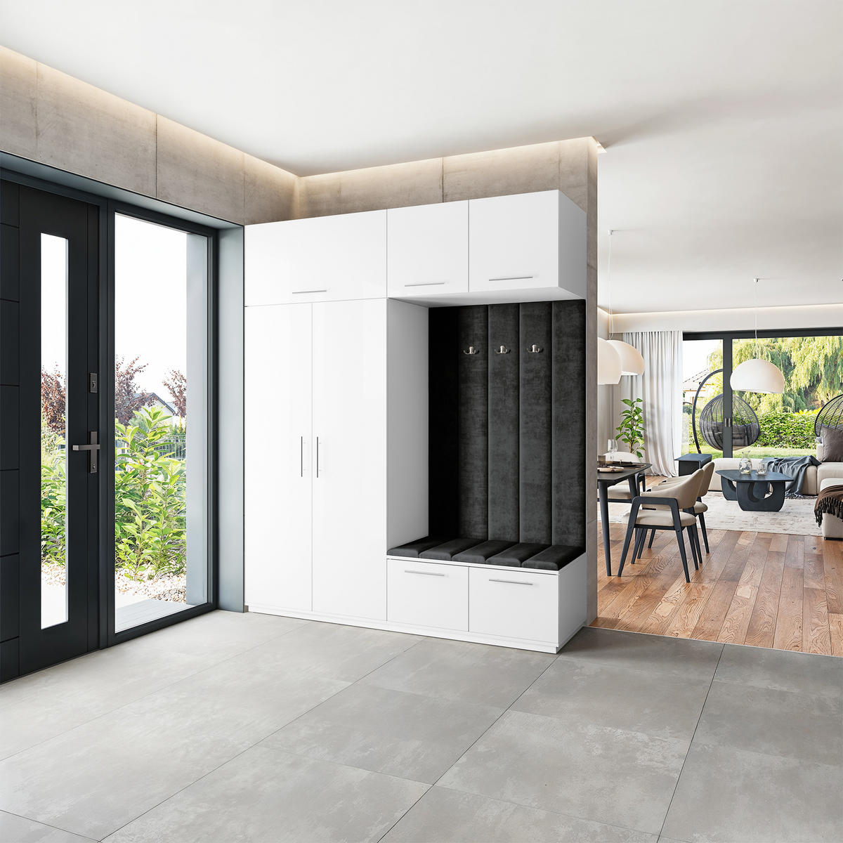 GARDEROBENSCHRANK REMA 200/240/60 cm Modern Weiß - Weiß, Holzwerkstoff (200/240/60cm) - MASSENO