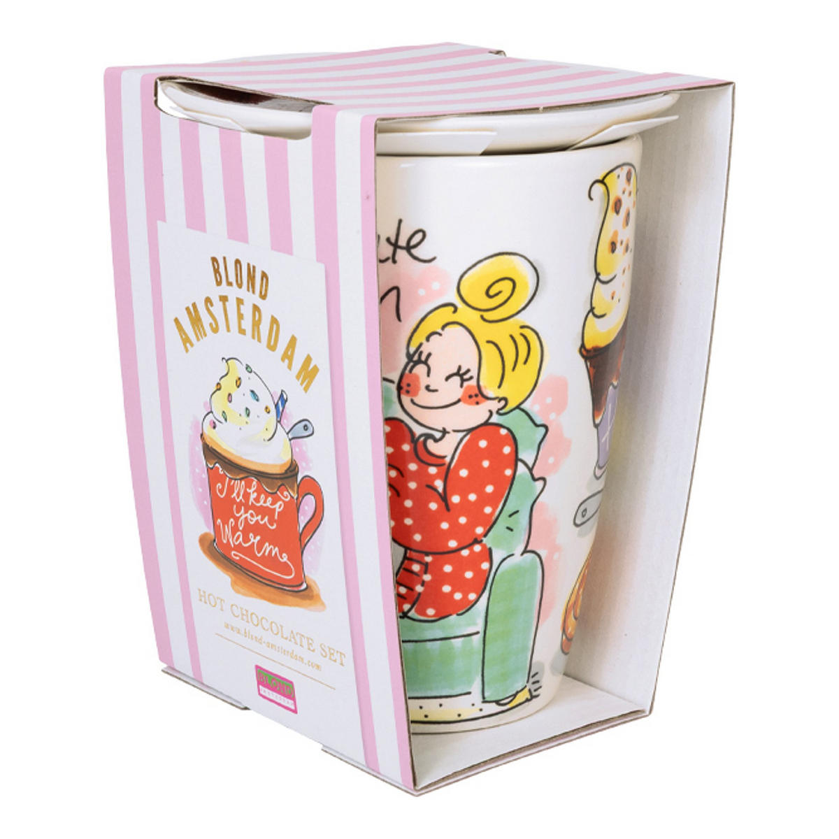 XL-BECHER Heiße Schokoladenzeit in Bunt - 500 ml - Multicolor, Keramik (12cm) - Blond Amsterdam