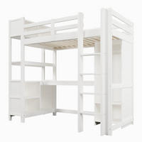 HOCHBETT 90/200 cm DE-33094 mit Schreibtisch und Stauraum Weiß - Weiß, Holzwerkstoff (90/200cm) - ComfortXL