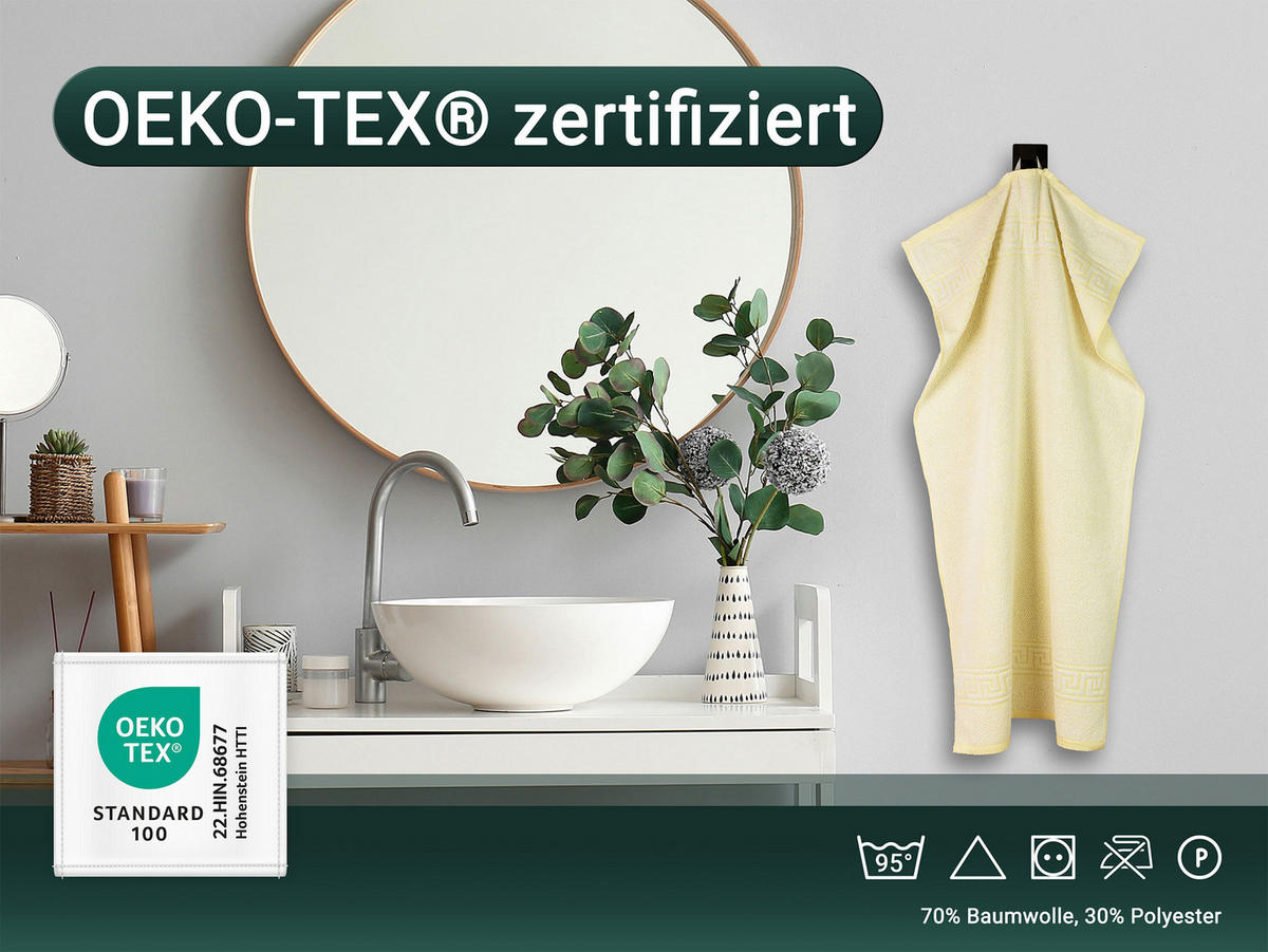 HANDTÜCHER, 10er-Set, 50x100 cm, 70% Baumwolle, 30% Polyester, Gelb - Gelb, Textil (50/100cm) - Zollner