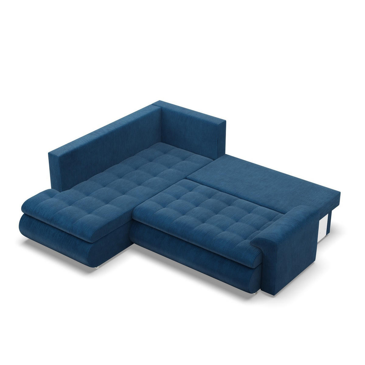 ECKSOFA LINKS MIT SCHLAFFUNKTION FORESTA, Cord - Dunkelblau - Dunkelblau, Textil (230/200cm) - Mebligo