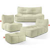 GARTENLOUNGE-SET LOVIA, Möbel-Set, Hellgrün/Weiß - Hellgrün, Textil - KONSIMO®