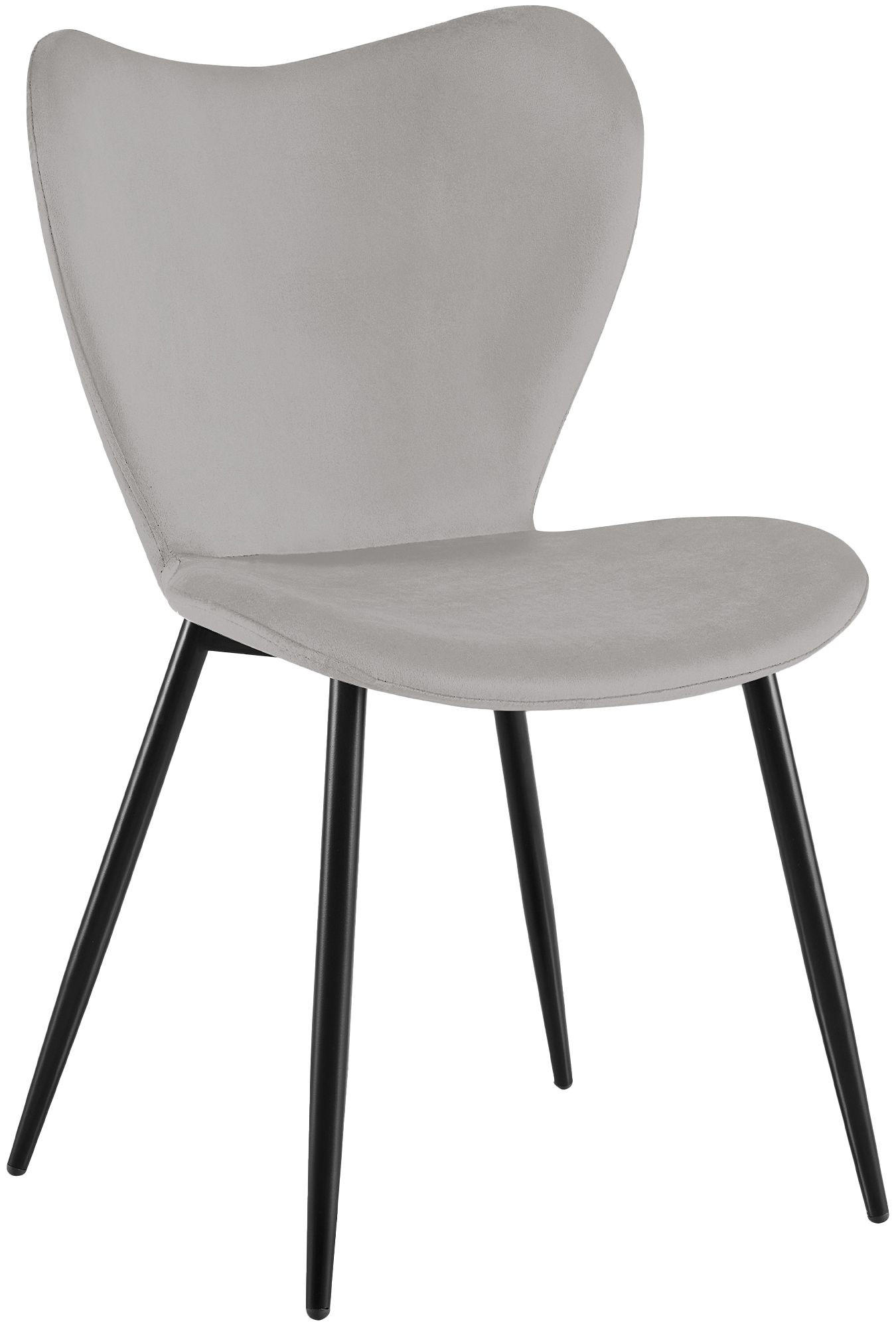 ESSZIMMERSTUHL Samt Grau - Schwarz/Grau, Textil/Metall (50/80/58cm) - CLP