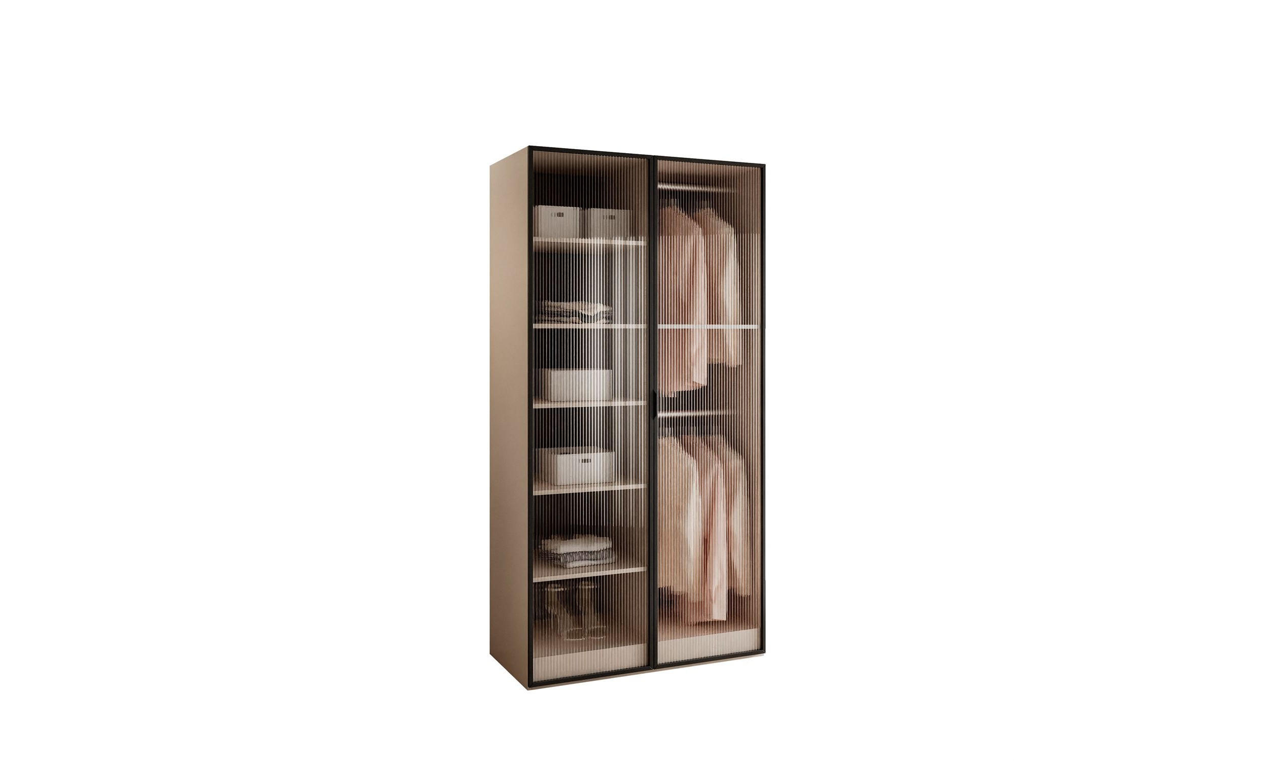 Lookway Kleiderschrank Sand, Transparent 101x200x49 cm