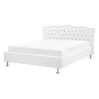 BETT 140/200cm Weiß Metz - Weiß, Textil (140/200cm) - Beliani