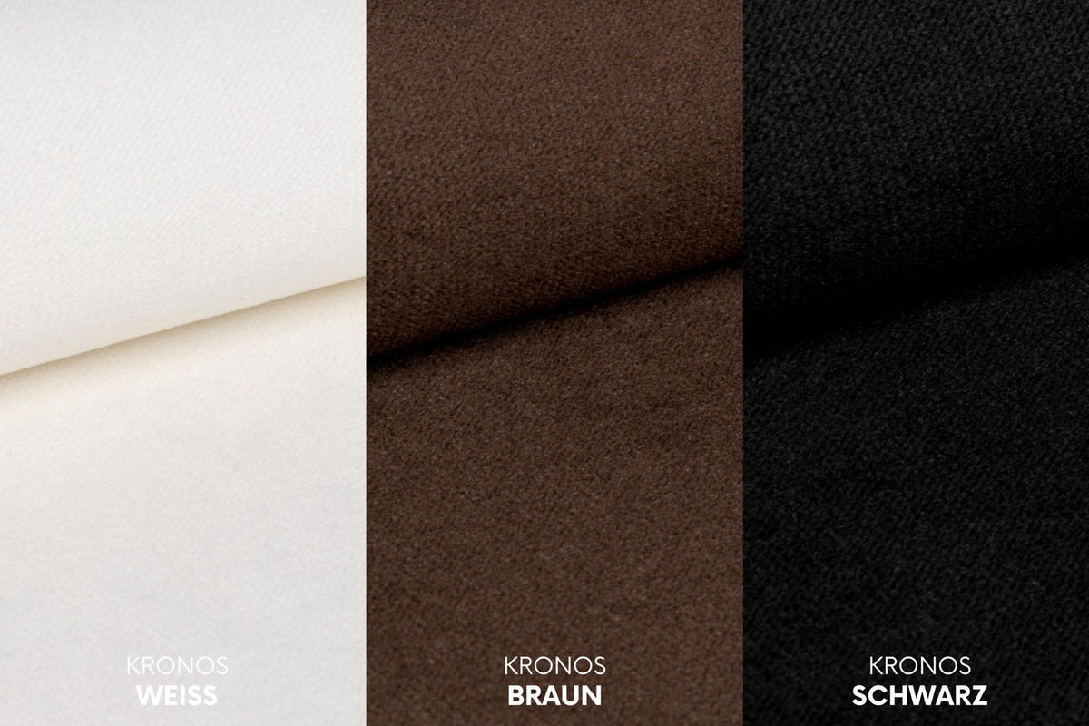 SOFAGARNITUR 3+2+1, Stoff Kronos, Braun + Weiß, Palermo - Braun, Holz (198/89/87cm) - Kaiser Möbel