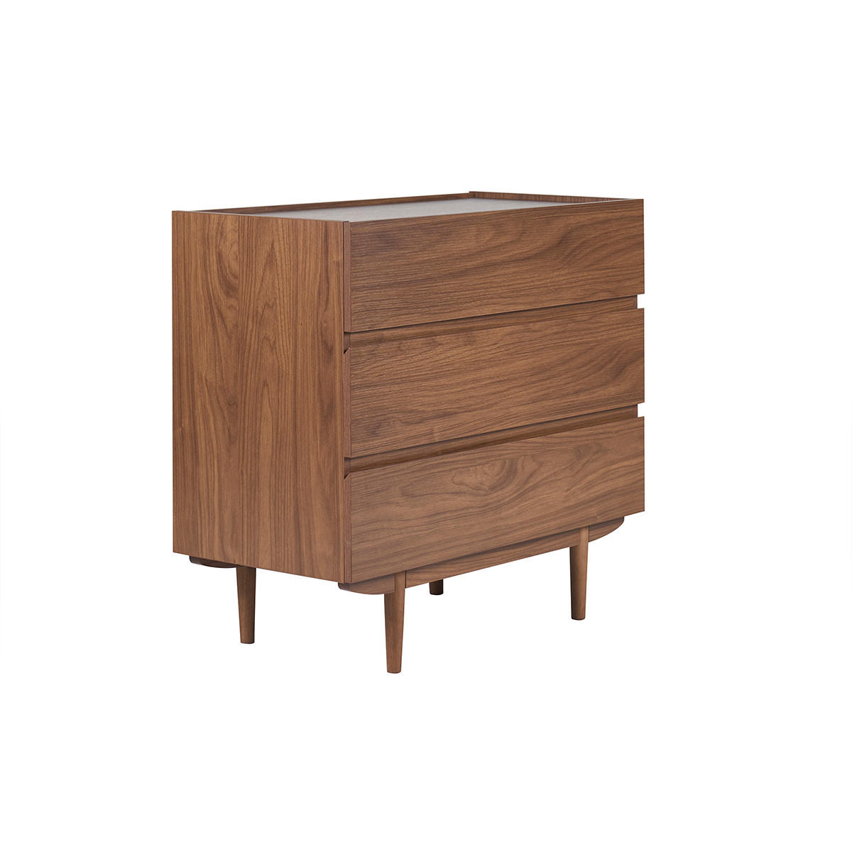 KOMMODE Dunkles Holz 3 Schubladen B80 cm SANAA - Walnussfarben, Holz (41/75.5/80cm) - Miliboo