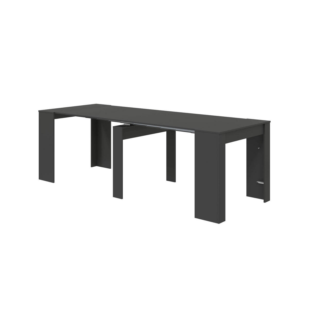 TISCH Ausziehbar Anthrazit 51/90/78 cm - Schwarz, Holzwerkstoff (90/78/51cm) - DMORA