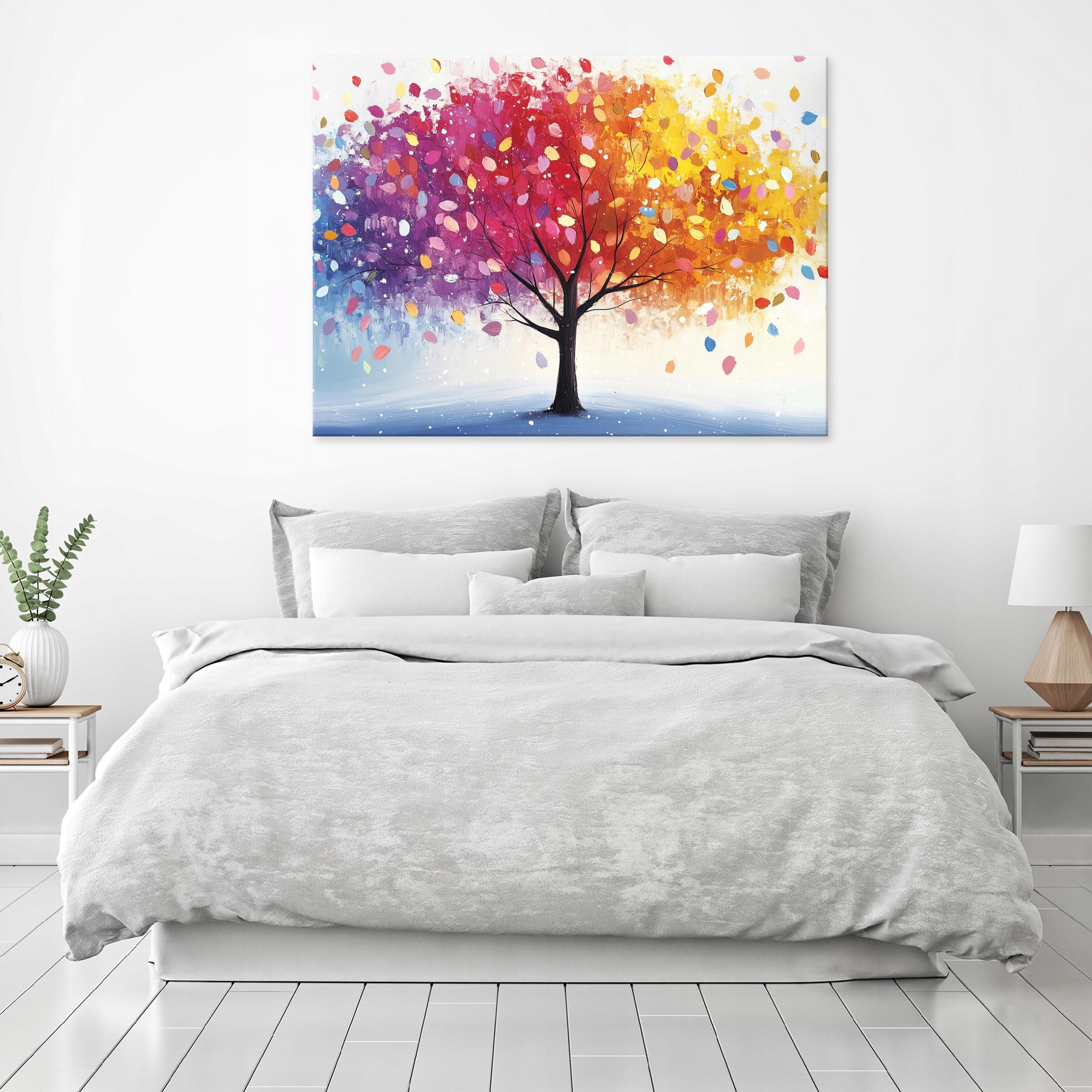 LEINWANDBILD Abstrakt Baum Modern 100x70 - Multicolor, Holzwerkstoff (100/70cm) - Wallarena