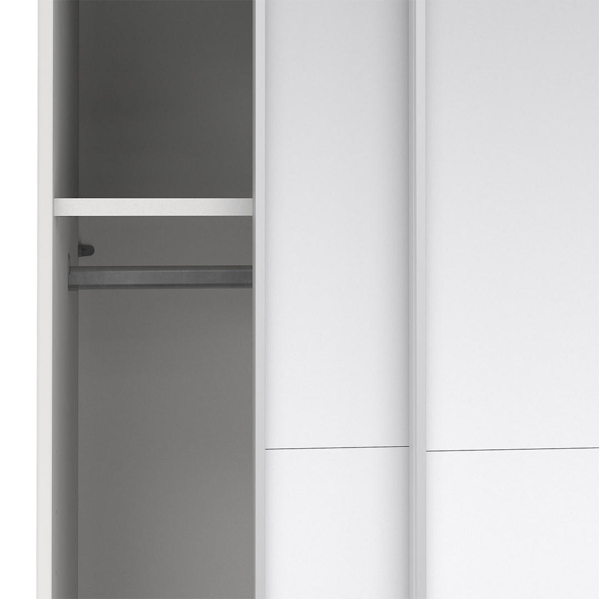 SCHIEBETÜRENSCHRANK, Catania, Weiß, Holzwerkstoff, 119 x 67 x 201 cm - Weiß, Holzwerkstoff (119/201/67cm) - ebuy24