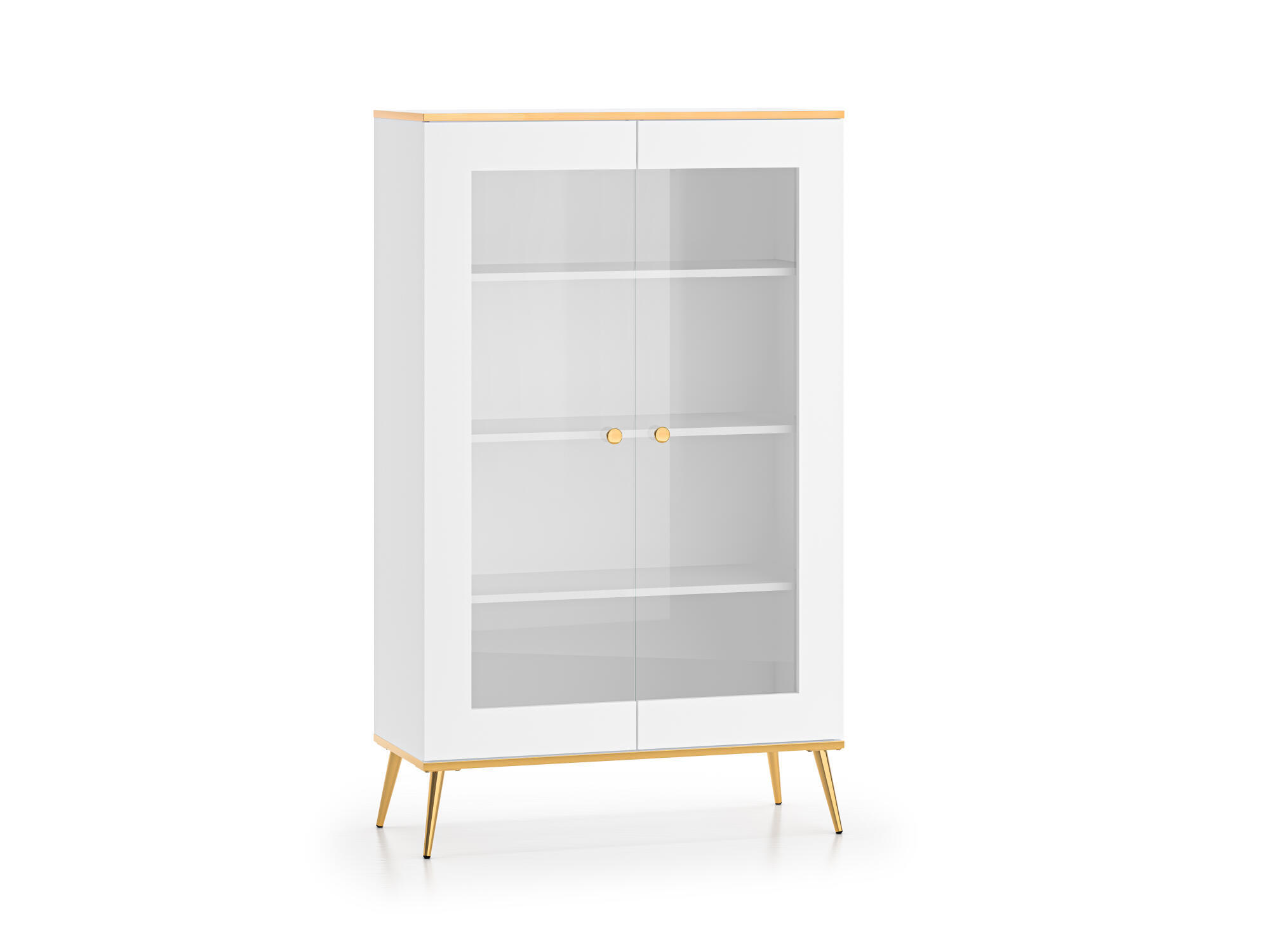VITRINE VITERBO Weiß 92x40x152 cm - Weiß, Holzwerkstoff (92/152/40cm) - FURNLUX