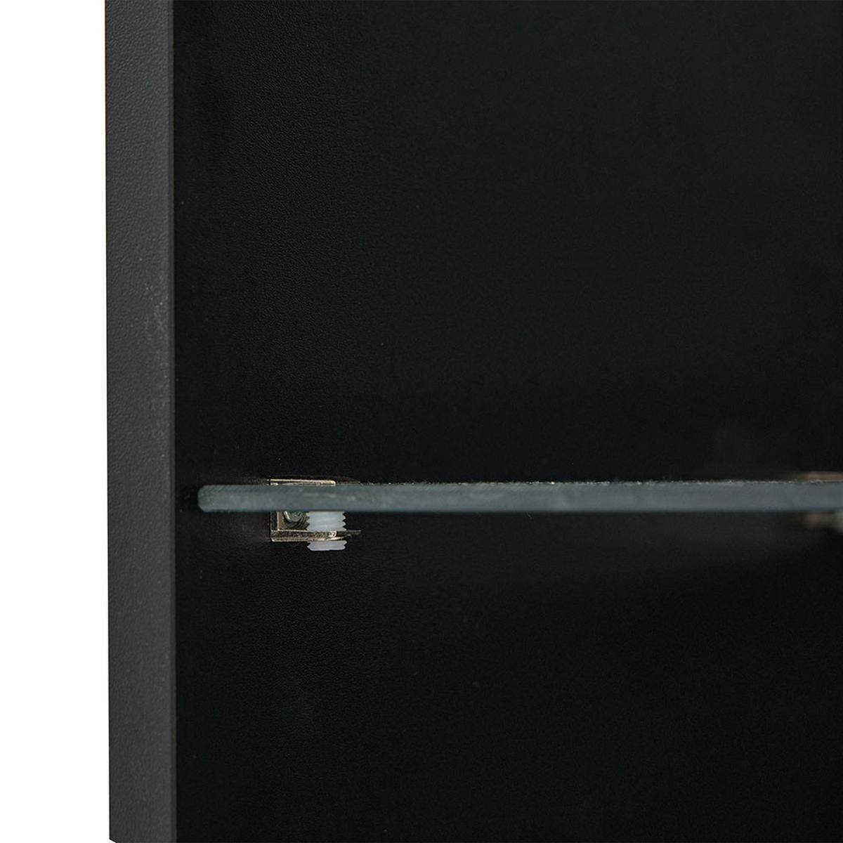 VITRINE in Hochglanzschwarze mit 1 Glasboden - Schwarz, Holz (35/160/45cm) - KOMHTOM