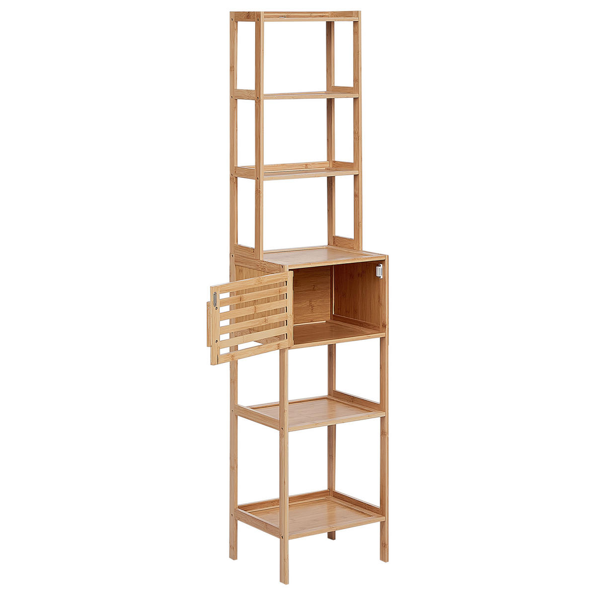 REGAL Bambusholz Hellbraun Lehi - Hellbraun, Holz (36/160/30cm) - Beliani