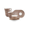 ESPRESSOTASSE MIT UNTERTASSE Liberty Pure Colors Cocoa Brown 90 ml 6er Set - Braun, Keramik (12/6.6/12cm) - Seltmann Weiden