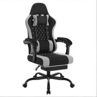 BÜROSTUHL ergonomisch mit Massagefunktion 70 x 70 x 127 cm Black + Gray - Schwarz, Metall (70/127/70.1cm) - Meubliv