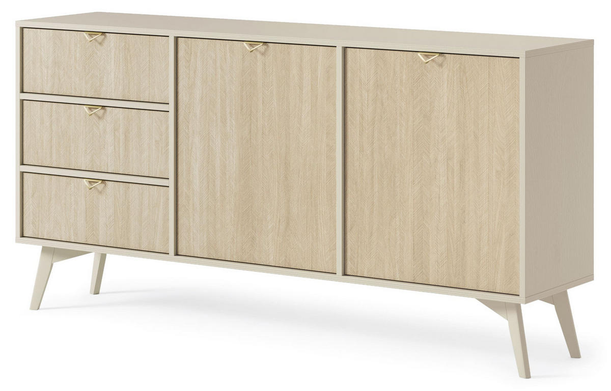 KOMMODE - Abeto Beige S158 - Eichefarben/Beige, Holz (158/80/38cm) - Möblo